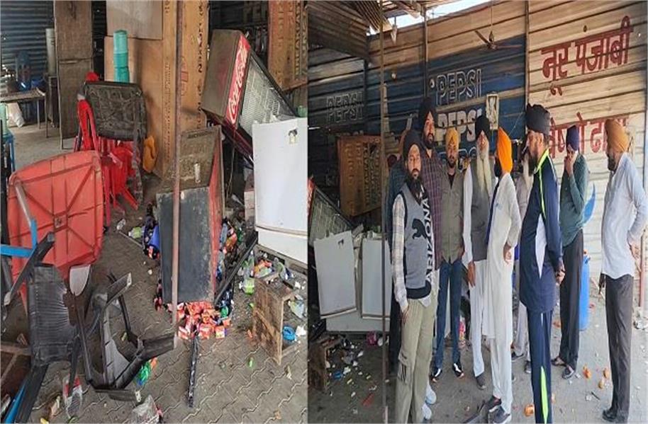 Miscreants vandalized the Dhaba